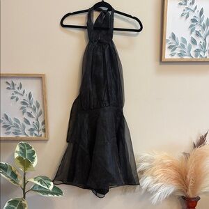 Black Halter Neck A-Line Dress - Brand